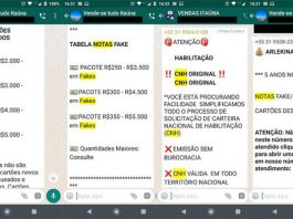 Dinheiro falso, cartões de crédito, diplomas e CNH oferecidos pelo WhatsApp em Itaúna