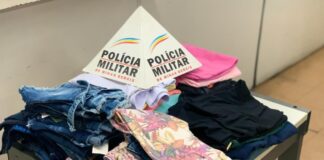 Bandidos furtam loja de roupa e são presos logo em seguida