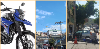 Colisão na Jove Soares trava o trânsito, destrói moto e deixa 2 feridos (vídeo)