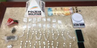 Suspeito usa tronco de árvore para esconder droga e é preso pela PM