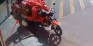 Não está fácil não, mulher furta botijão de gás de entregador na cara dura (vídeo)