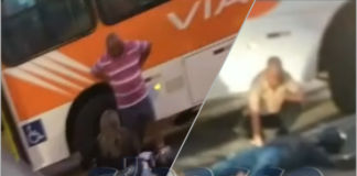 Batida entre moto e ônibus deixa dois feridos e aumenta estatísticas de acidentes de trânsito em Itaúna(vídeo)