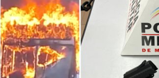 Homem envolvido no incêndio a ônibus já estava nas ruas e foi novamente preso por porte de arma de fogo e munições