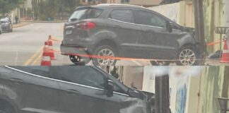 Motorista perde controle do carro e atinge poste no bairro de Lourdes