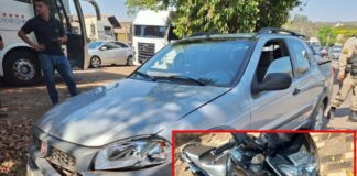 Colisão entre carro e moto deixa motociclista ferida em Itaúna
