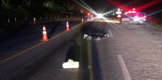 Depois de ser atropelado por carro e morrer, moto passa por cima do corpo da vítima MG-431