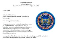 Professor de Odontologia da UIT é novamente reconhecido entre os melhores profissionais do mundo