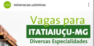 Oportunidade para fazer parte da Usiminas, em Itatiaiuçu-MG