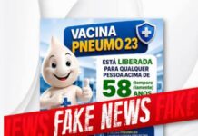 “Fake news” sobre vacina Pneumo 23 circula nas redes sociais