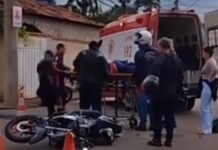 Mais um acidente envolvendo moto em Itaúna; desta vez na área central da cidade