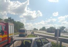 Homem perde controle da direção na curva e capota carro; suspeita-se que o condutor estava alcoolizado